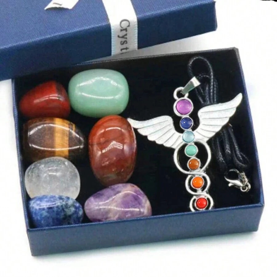 Healing Crystal Set - 7-чабра, натуральные хрустальные драгоценные камни, целебные