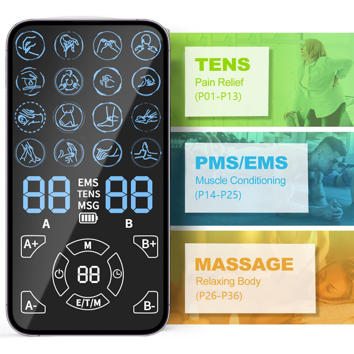 Tens Pain Relief Unit - Массажер TENS/EMS для снятия боли -